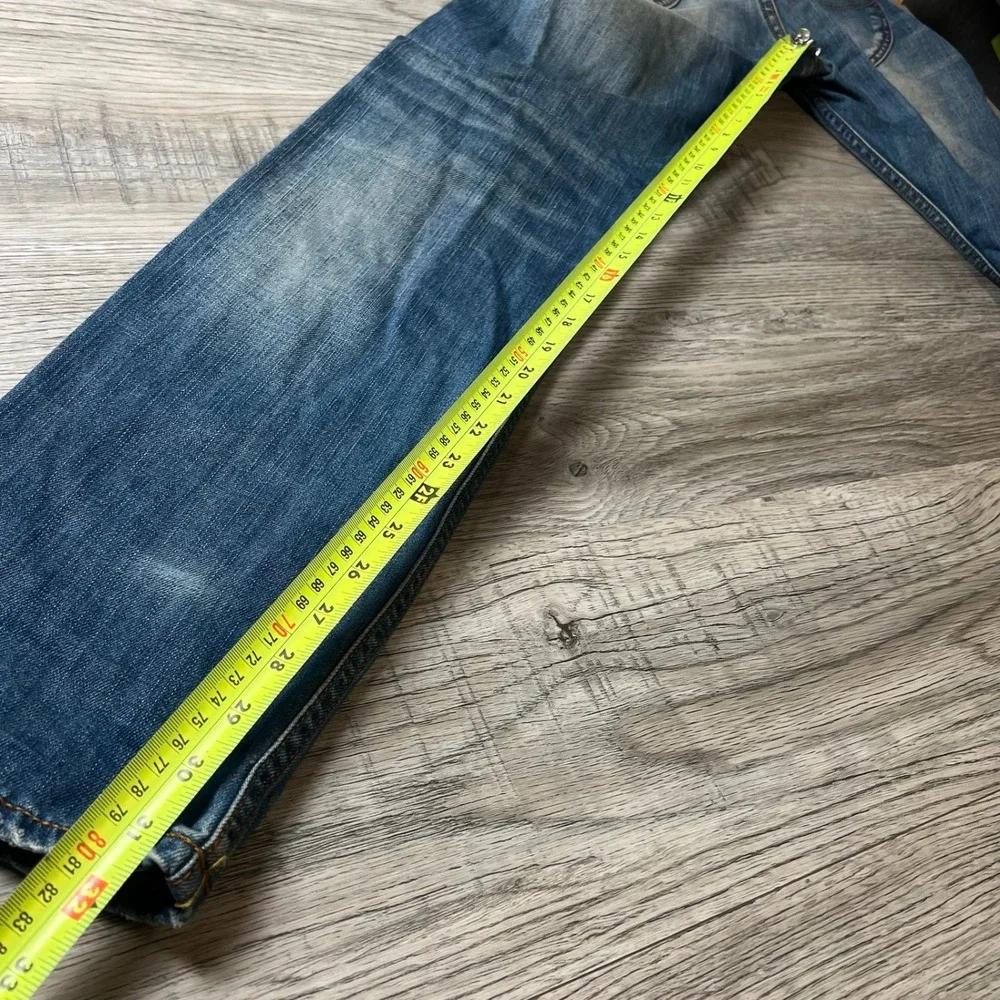 Lee Zed Jeans Mens 32x32 Blue Distressed Straight Leg Denim Medium Wash Cotton